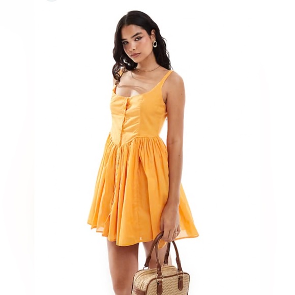 ASOS Vibrant Orange Mini Dress - Picture 1 of 7